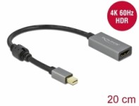 DeLOCK Video/audiokabel DisplayPort / HDMI 20cm Sort Grå