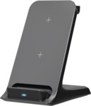 3in1 Wireless Charger, Qi-compatible, Black, Black - for wireless charging of up to 3 devices simultane