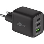 USB-C™ PD Multiport Quick Charger (65 W), black, black - plug adapter with 2x USB-C™ ports (Power Delivery)