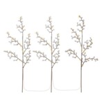 Set of 3 light trees with 75 LEDs, white, brown, silver, transparent - with timer function, warm white (3000 K), battery
