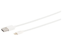 USB-A charging cable, 8-Pin, 2.0, ABS, white, 0.1m