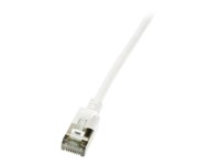 LogiLink Ultraflex SlimLine CAT 6a Shielded PIMF 0.3m Patchkabel Hvid RAL 9010