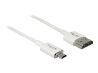 Delock Slim High Quality HDMI-kabel med Ethernet 1m Hvid