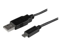 StarTech.com 1m Mobile Charge Sync USB to Slim Micro USB Cable M/M USB-kabel 1m Sort