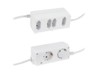 REV Bini 6i Stikdåse 6-stik 16A Hvid 1.4m