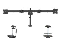 StarTech.com Desk Mount Triple Monitor Arm, Ergonomic VESA 3 Monitor Mount up to 27', Articulating & Height Adjustable Pole Mount, Tilt/Swivel/Rotate LCD/LED Screen, Desk Clamp/Grommet - Monitor Pole Mount (ARMTRIO) Justerbar arm 3 skærme 13'-27'