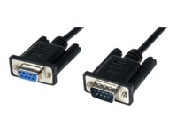 StarTech.com 2m Black DB9 RS232 Serial Null Modem Cable F/M - DB9 Male to Female - 9 pin Null Modem Cable - 1x DB9 (M), 1x DB9 (F), Black Nulmodem-kabel 2m Sort