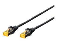 DIGITUS Professional CAT 6a Kabel med afskærmning med folie og kobberfletning (SFTP 1m Patchkabel Sort