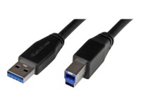 StarTech.com 5m 15 ft Active USB 3.0 USB-A to USB-B Cable - M/M - USB A to B Cable - USB 3.1 Gen 1 (5 Gbps) (USB3SAB5M) USB-kabel 5m Sort