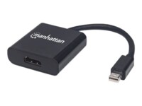 Manhattan Mini DisplayPort 1.2a to HDMI Adapter Cable, 4K@60Hz, Active, 19.5cm, Male to Female, Black, Three Year Warranty, Polybag Videoadapter Sort
