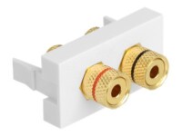 Delock Easy 45 Module 2 x binding post, red / black ring 22.5 x 45 mm