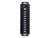 StarTech.com 10-Port Industrial USB 2.0 Hub, Rugged USB Hub w/15kV Air/8kV Contact ESD Level 4 Protection, DIN/Wall/Desk Mountable USB-A Hub, Multiport USB Hub with Locking Ports - Metal Construction (USB210AIND-USB-A-HUB) Sort