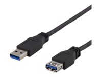DELTACO USB 3.1 Gen 1 USB forlængerkabel 2m Sort
