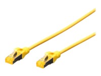 DIGITUS Professional CAT 6a Kabel med afskærmning med folie og kobberfletning (SFTP 25cm Patchkabel Gul
