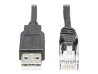 Eaton Tripp Lite Series USB to RJ45 Rollover Console Cable (M/M) - Cisco Compatible, 250 Kbps, 15 ft., Black Dobbelt afskærmet 4.57m Serielt kabel Sort
