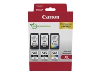 Canon PG-545XL x2 /CL-546XL Multi Pack Sort Farve (cyan, magenta, gul) Blæk