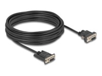 DeLOCK 9-pin D-Sub (DB-9) Strøm DC jackstik 5,5 mm (ID: 2,1 mm) (female) - 9-pin D-Sub (DB-9) (female) Sort 10m Serielt kabel