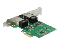 DeLock PCI Express Card > 2 x LAN Netværksadapter PCI Express 1.1 x1 1Gbps