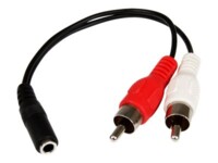StarTech.com 6in RCA to 3.5mm Female Cable - Audio to RCA Cable - 3.5mm Female to 2x RCA Male - Aux to RCA - Stereo Audio Cable (MUFMRCA) Audiokabel 15.24cm Sort