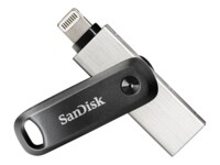SanDisk iXpand Go 256GB USB 3.0 / Apple Lightning USB stick Sort Sølv