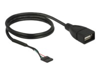 Delock USB-kabel 15cm Sort