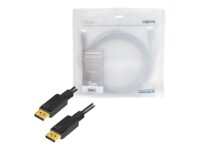 LogiLink 20 pin DisplayPort han haspet -> 20 pin DisplayPort han haspet 5 m Sort