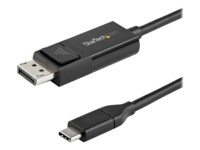 StarTech.com 6ft (2m) USB C to DisplayPort 1.2 Cable 4K 60Hz, Bidirectional DP to USB-C or USB-C to DP Reversible Video Adapter Cable, HBR2/HDR, USB Type C / Thunderbolt 3 Monitor Cable - 4K USB-C to DP Cable (CDP2DP2MBD) DisplayPort kabel 2m Sort