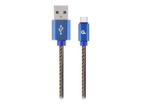 Cablexpert Premium jeans (denim) USB Type-C kabel 1m Blå