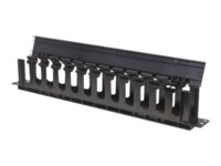 Intellinet 19' Cable Management Panel, 19' Rackmount Cable Manager, 1U, Cover, Black Administrationspanel til stativkabler med dække Sort