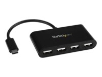 StarTech.com 4-Port USB-C Hub - USB-C to 4x USB-A Hub Adapter - Mini USB 2.0 Hub - Bus-powered USB Type-C Port Expander (ST4200MINIC) Sort