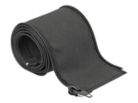 Delock Woven Sleeve with zip fasterner heat-resistant 1m Sort