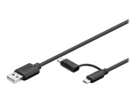 goobay 2in1 USB Type-C kabel 1m Sort