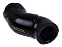 Alphacool Eiszapfen Connector Series Double 45° Angle Adapter Flydende kølesystem vinklet fitting-adapter 1-pack Sort