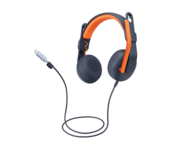 Logitech Zone Learn On-Ear Wired Headset for Learners, USB-C Kabling Hovedtelefoner Sort Orange