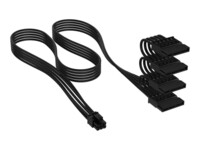 CORSAIR 6-pin intern strøm (male) - 15 pin Serial ATA strøm (female) Sort Strømkabel