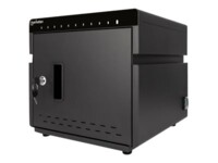 Manhattan Charging Cabinet USB-C x10 Devices (180W), Desktop, Power Delivery 3A/18W per port - 180W total, Suitable for phones/tablets/smaller laptops, Bays 345x22x235mm, Device charging cables not included, Silent Ventilation, Lockable (2 keys), Euro 2-p