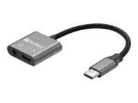 Sandberg USB-C til hovedtelefon-jackstik/opladningsadapter