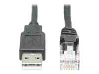 Eaton Tripp Lite Series USB to RJ45 Rollover Console Cable (M/M) - Cisco Compatible, 250 Kbps, 6 ft., Black Dobbelt afskærmet 1.83m Serielt kabel Sort