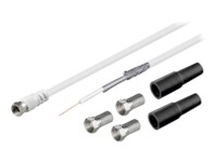 goobay RF-kabel Dobbelt afskærmet koaksial 20m Hvid Hvid