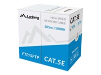 Lanberg CAT 5e Kabel med afskærmning med folie og kobberfletning (SFTP 305m Bulkkabel Grey RAL 7035