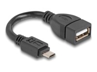 Delock USB-kabel 11cm Sort