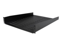 StarTech.com 2U Vented Server Rack Mount Shelf - 22in Deep Cantilever Universal Tray for 19' AV, Data & Network Equipment Rack - 50lbs (CABSHELF22V) Rackhylde Sort