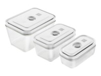 ZWILLING Fresh & Save Vakuum-madopbevaringsbeholdersæt Silicone seal Silicone valve Borosilikat-glas Grå Transparent