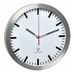 TFA 60.3528.02 Funk Wanduhr 300 mm x 45 mm Aluminium Schleichendes Uhrwerk (lautlos) (60.3528.02)