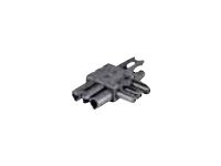 Bachmann Strøm 3-polet (male) - Strøm 3-polet (female) Sort Stikadapter