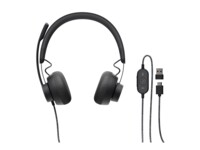 Logitech Zone Wired Kablet Høretelefoner Sort