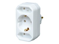 Kopp Power CEE 7/7 Europlug (strøm CEE 7/16) (female) - Power CEE 7/7 (male) Hvid Strømforsyningsadapter