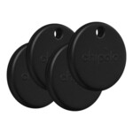 Chipolo POP 4 Pack -Tracking tag compatible with Apple Find My on iPhone or Find Hub (Black)