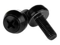 StarTech.com M6 x 12mm - Screws - 100 Pack, Black - M6 Mounting Screws for Server Rack & Cabinet (CABSCRWSM62B) Skruesæt Sort