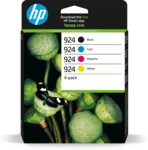 HP 924 4-Pack CMYK(4) Original Sort, Cyan, Magenta, Gul 500 sider Blæk